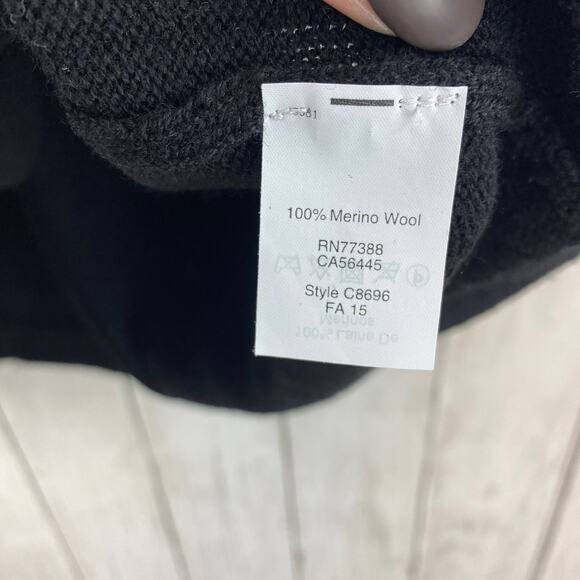 J. Crew Black Merino Wool 3/4 Sleeve Pocket Tunic Sweater C8696 Size Small - Picture 6 of 10